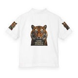 Youth Polo Shirt - Tiger Graphic "God • Money • Power"