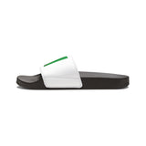 Slide Sandals — Retro Green & Red Statue Graphic Removable-Strap Slides