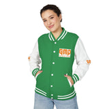 Letterman Jacket — "GMP (God Money Power)" Red & White Varsity Jacket