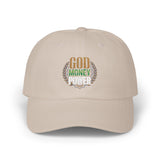 God Money Power -Dad Cap — Embroidered Religious Faith & Prosperity Baseball Hat