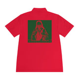 Polo Shirt — Red & Green Retro Skate Icon Chest/Back Print