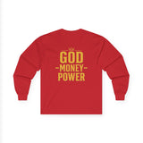 GMP (God • Money • Power) Gold Logo Long Sleeve Tee