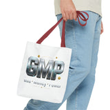GMP Metallic Logo Tote Bag — God Money Power Graphic Tote