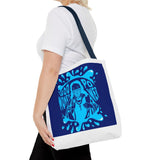 Blue 'God, Money, Power' Graphic Tote Bag – Spiritual Streetwear AOP