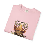 God Money Power T-Shirt — Crown, Coin & Fist Graphic Tee