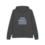 Hoodie — "GOD MONEY POWER" Graphic Full-Zip Hoodie