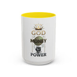 God Money Power Accent Coffee Mug — Inspirational Faith & Wealth Design (11/15 oz)