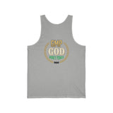 Money Power 'GMP GOD' Tank Top — Athletic Summer Jersey Tank with Gold Laurel Design