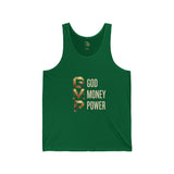 GVP Gold Text Tank — "God Money Power" Graphic Tank Top