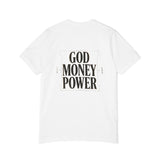 God Money Power T-Shirt — Bold Typography Faith & Hustle Tee