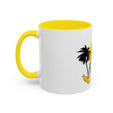 Accent Coffee Mug — 'God Money Power' Retro Palm Beach Graphic