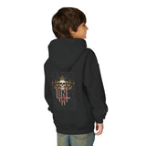 Youth Hoodie "God Money Power" Skull Graphic