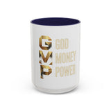 Coffee Mug — G.M.P. (God Money Power) Gold Accent Ceramic Mug