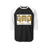 GMP "God Money Power" Raglan Shirt – Gold Logo 3/4 Sleeve Baseball Tee