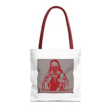God Money Power Tote Bag - Red Graphic Religious Icon Design