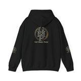 Monogram Circle Logo Hoodie — Minimal White Streetwear Sweatshirt
