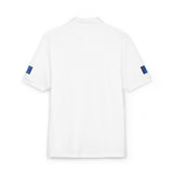 Embroidered Blue Sequin Patch Polo Shirt
