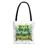 Tote Bag — "God Money Power" Bold Graphic Tote for Faith & Hustle