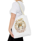 GMP Tiger Tote Bag — "God Money Power" Inspirational Canvas Tote