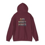 God Money Power Hoodie — Graphic Religious Inspirational Pullover