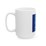 Inspirational 'God Money Power' Ceramic Mug — Blue Graphic Coffee Cup (11oz/15oz)