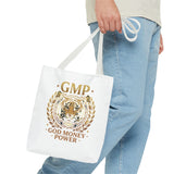 GMP Tiger Tote Bag — "God Money Power" Inspirational Canvas Tote