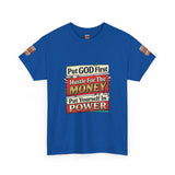 Put GOD First Hustle For The MONEY Tee - Faith & Motivation Graphic T-Shirt