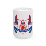 God Money Power Ceramic Mug — Patriotic Religious Graphic Coffee Cup (11oz/15oz)
