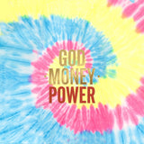 Tie-Dye Tank Top — "God Money Power" Spiritual Graphic Summer Top