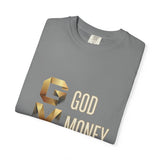 T-Shirt — GVMP Gold Graphic: "God Money Power" Statement Tee