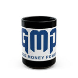 GMP Black Coffee Mug – 'Good Money Power' Bold Blue Logo (11oz & 15oz)