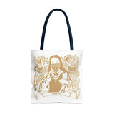 Gold Saint Mary Illustration Tote Bag — Bad Money Power Graphic Tote