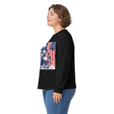 Long Sleeve Tee - Patriotic Bandana Mask Design with 'God, Money & Power' Graphic