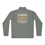 Quarter-Zip Pullover - "Put GOD First, Hustle For His Money" Christian Faith Pullover