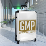 GMP 'God Money Power' Carry-On Suitcase — Bold Religious Travel Luggage