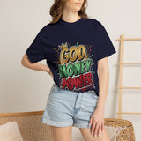 God Money Power T-Shirt — Bold Comic Typography Tee