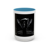 Angel Of Death Grim Reaper Black Accent Coffee Mug — Dark Gothic Scythe Design (11/15oz)