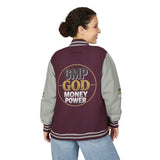 Letterman Jacket — GMP GOD Money Power Red & White Varsity Jacket