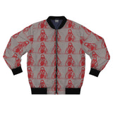 Men's Bomber Jacket – Retro Red Patterned Hoodie Figure All-Over Print