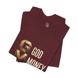 GVP 'God Money Power' Graphic Tee – Gold Lettering Christian Streetwear
