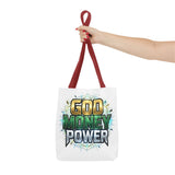 Tote Bag — "God Money Power" Graphic Religious Motivational Tote