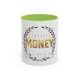 Coffee Mug — 'God Money Power' Laurel Accent Ceramic Mug (11/15oz)