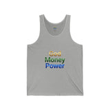 God Money Power Tank Top — Inspirational Rainbow Text Tank