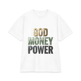 God Money Power T‑Shirt — Bold Faith & Hustle Graphic Tee