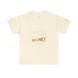 Money Graphic Tee — "Money" Gold Lettering Casual Cotton Shirt