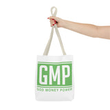 GMP 'God Money Power' Tote Bag - Bold Green Logo Canvas Tote