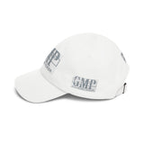 GMP 'God Money Power' Distressed Classic Dad Cap — White Baseball Hat