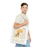 Egyptian Pyramid Tote Bag — "God Money Power" Sun & Ankh Graphic