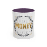 Coffee Mug — 'God Money Power' Laurel Accent Ceramic Mug (11/15oz)
