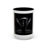 Angel Of Death Grim Reaper Black Accent Coffee Mug — Dark Gothic Scythe Design (11/15oz)